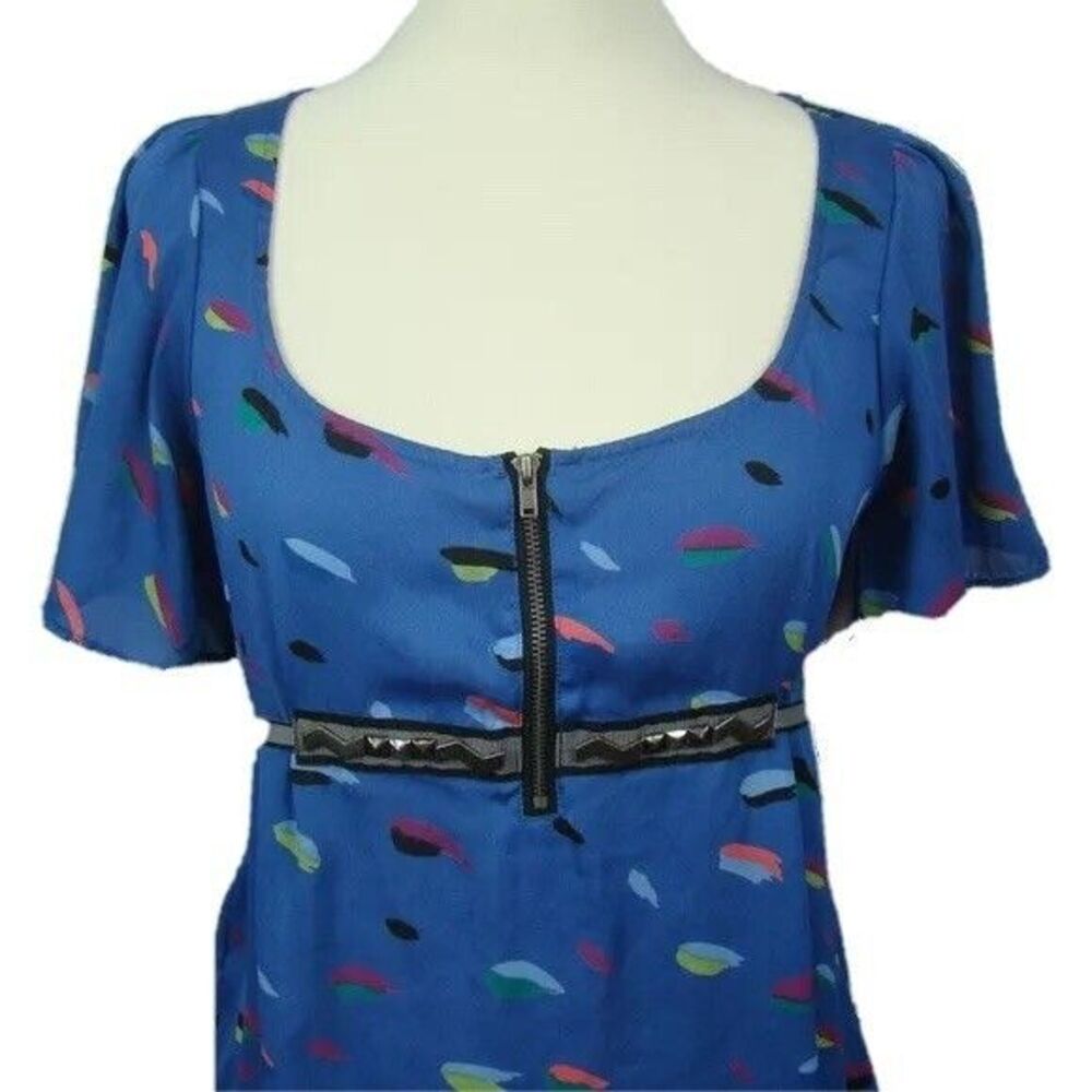 BCBGeneration short sleeve 1/4 zip blue top Small